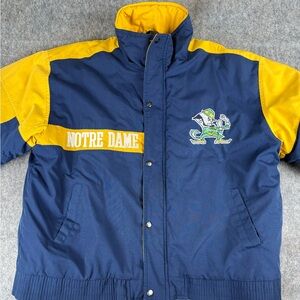 Vintage Logo 7 Notre Dame Fighting Irish Full Zip Puffer Jacket Size Large